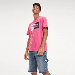 Tommy Hilfiger pánské růžové tričko Essential - L (573)